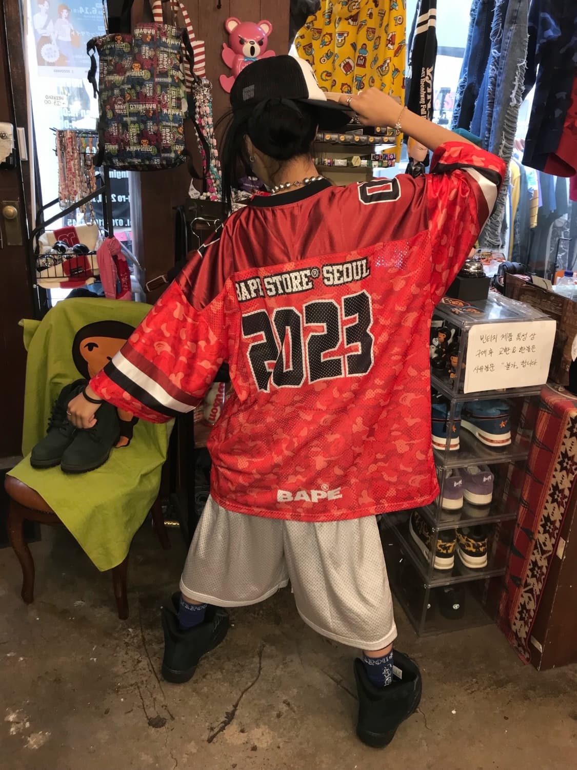 < Bape Red Camouflage Mesh Jersey ( 새상품  상품이미지2