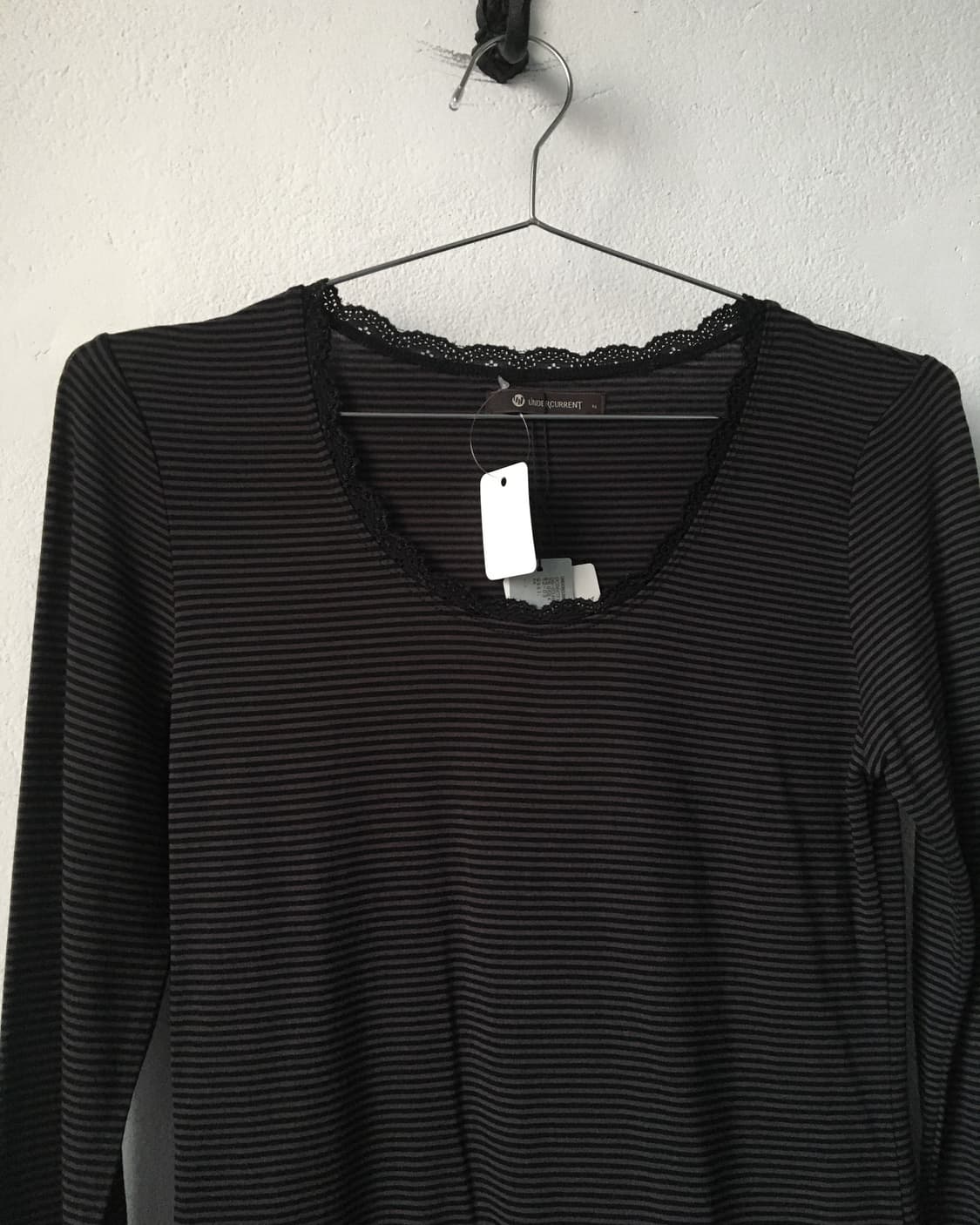 lace trimming stripe pattern sleeve 상품이미지4