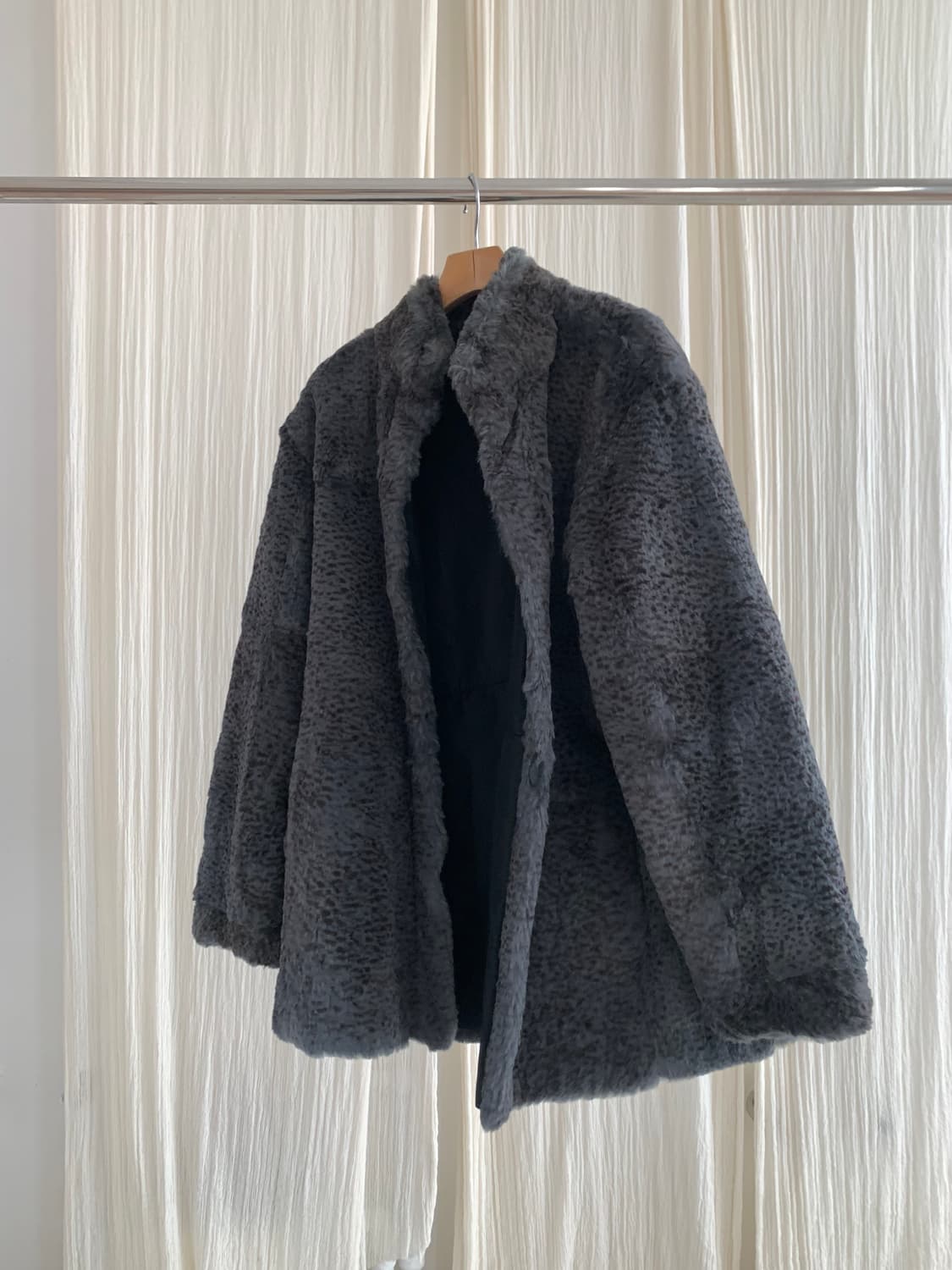 Gray rabbit fur coat 상품이미지5