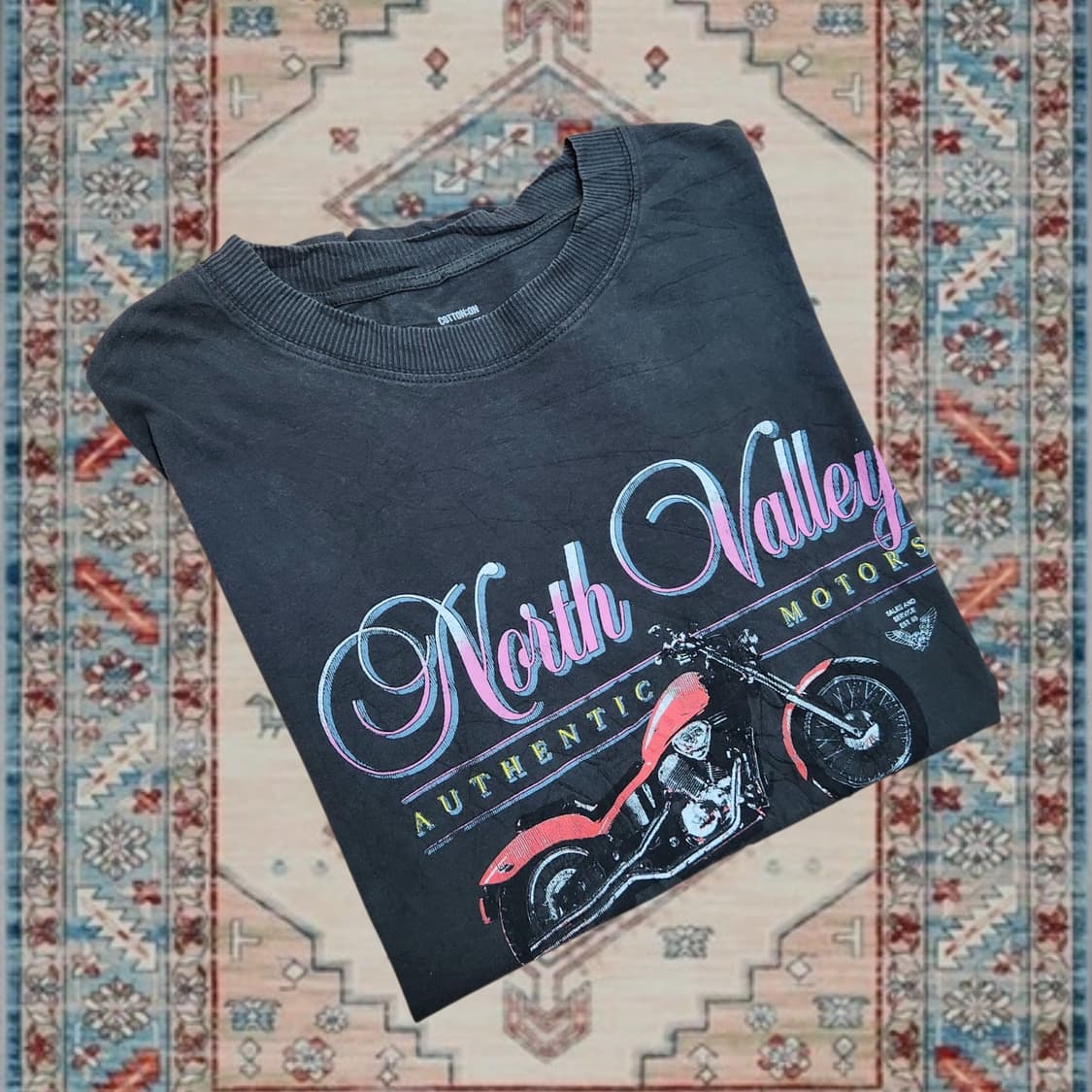 North Valley Authentic Motors 그래픽 반팔 티셔츠 상품이미지3