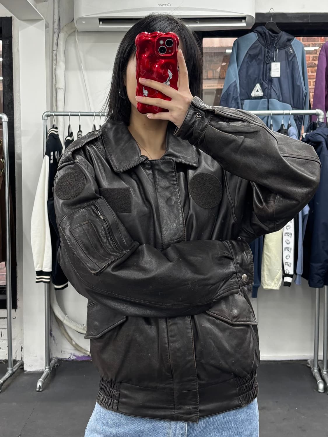 VTG 레더 봄버 자켓 상품이미지1