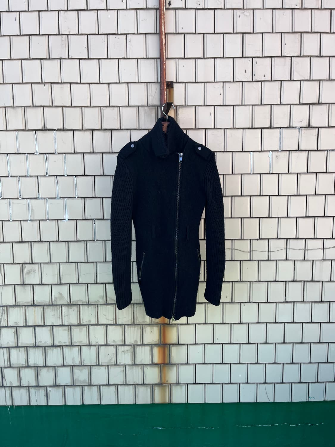 Diesel 양털 사선 지퍼 코트 상품이미지1