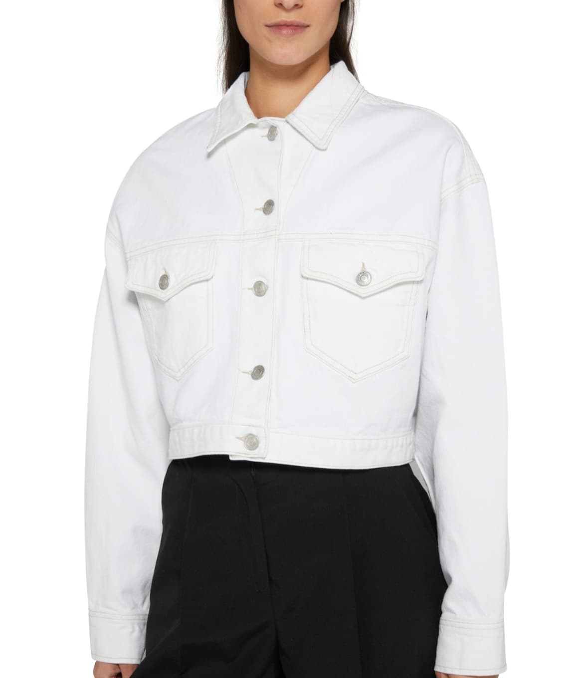 [연예인착용] 이자벨마랑 데님 자켓 화이트 38사이즈 상품이미지1