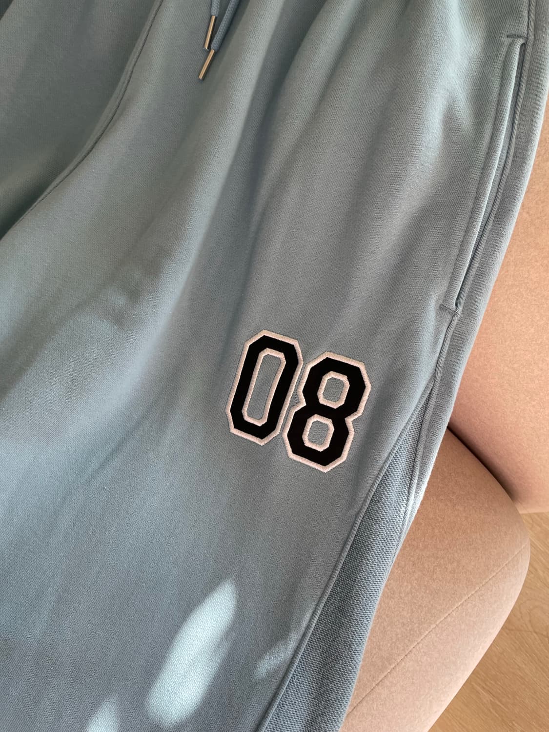 더미스테리어스호텔 컷 오프 배기 팬츠 블루 상품이미지6