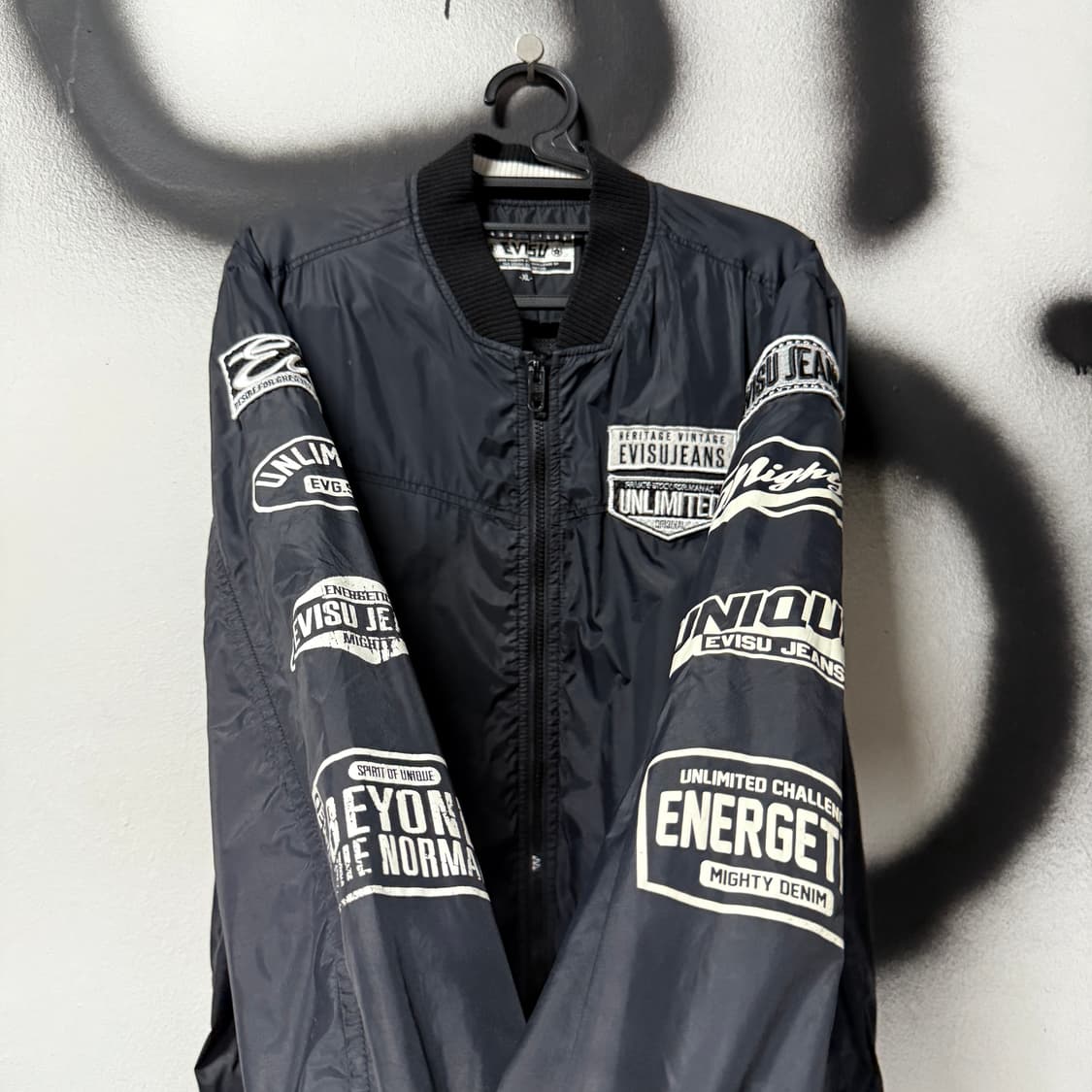 Evisu 에비수 올드스쿨 멀티 프린팅 우븐 집업 바시티 자켓 상품이미지5