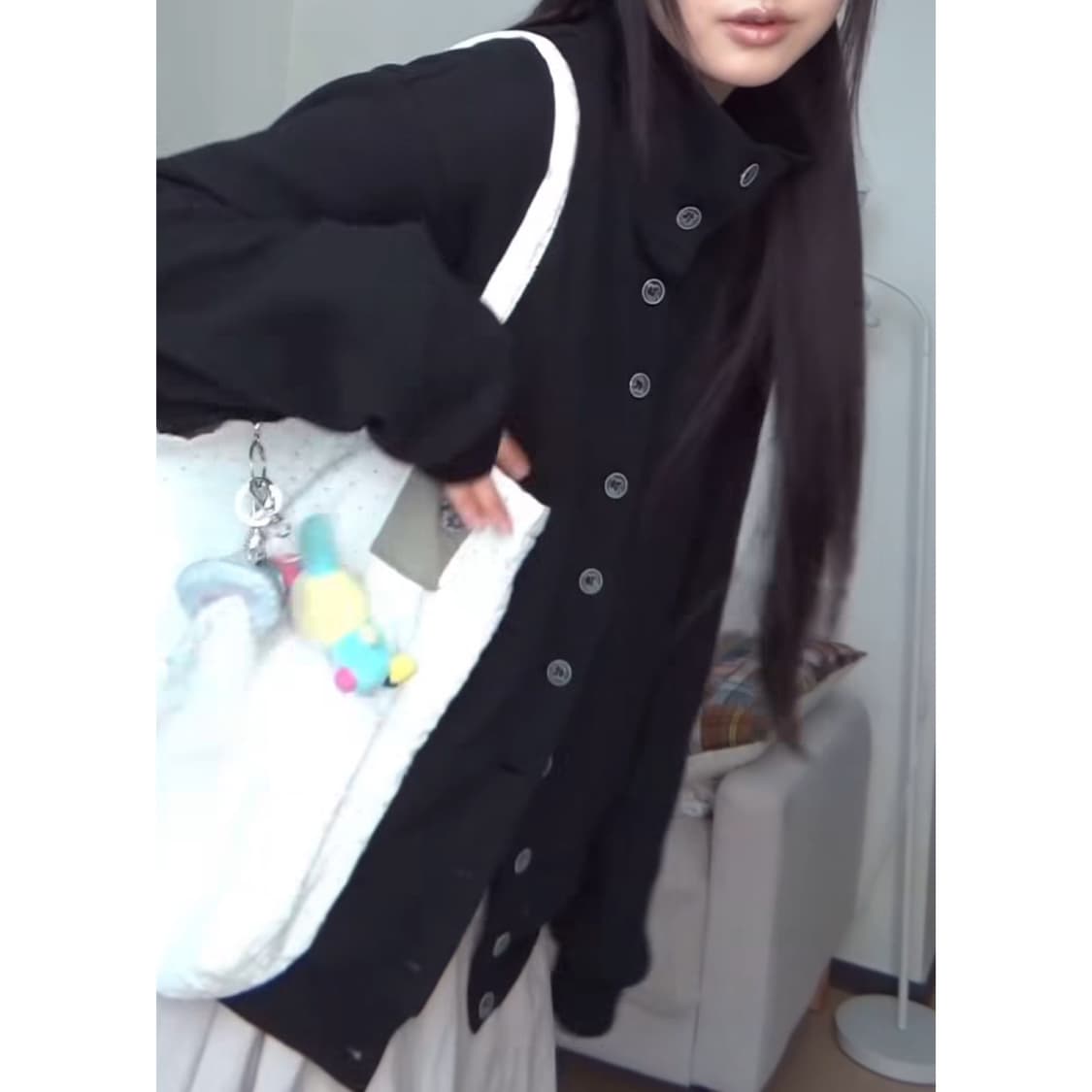 버터니 버튼 와플 집업 블랙 buttony 코이세이오 상품이미지4