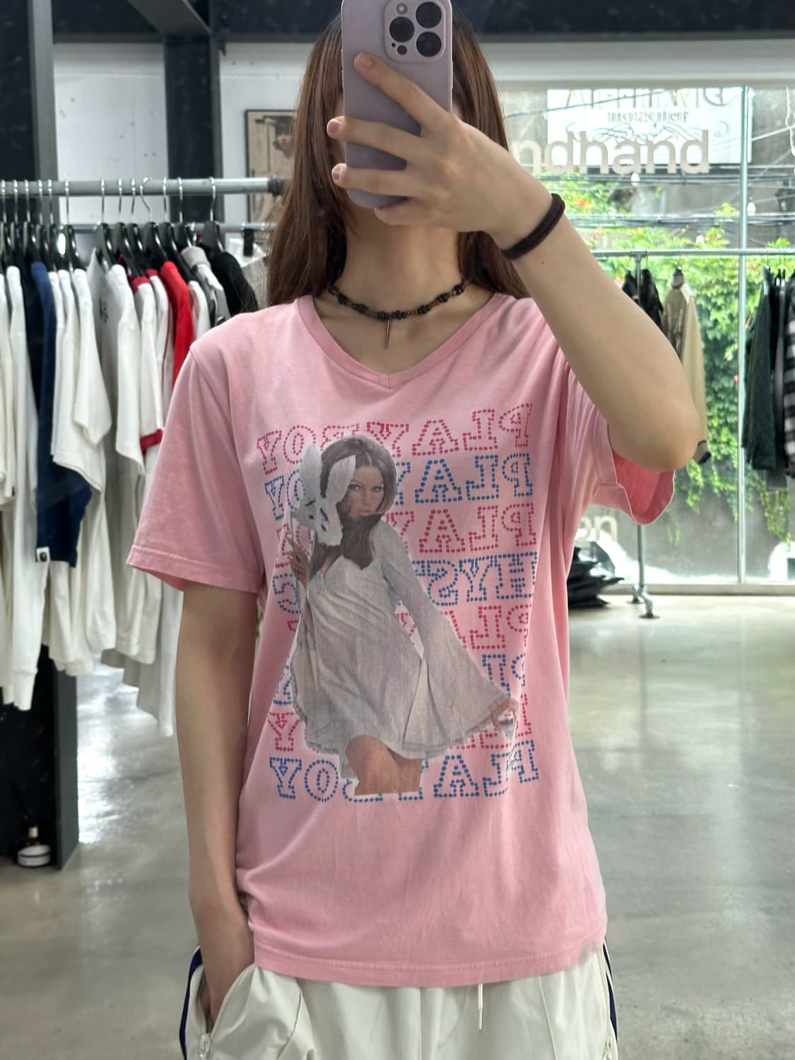 히스테릭글래머 X 플레이보이 핑크 프린팅 티셔츠 상품이미지2