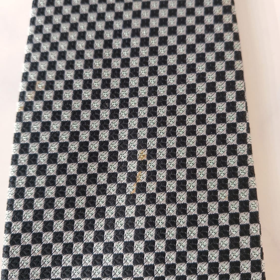 아쿠아스큐텀 실크 네이비 기하 패턴 넥타이 8.8cm A등급 A19456 상품이미지7