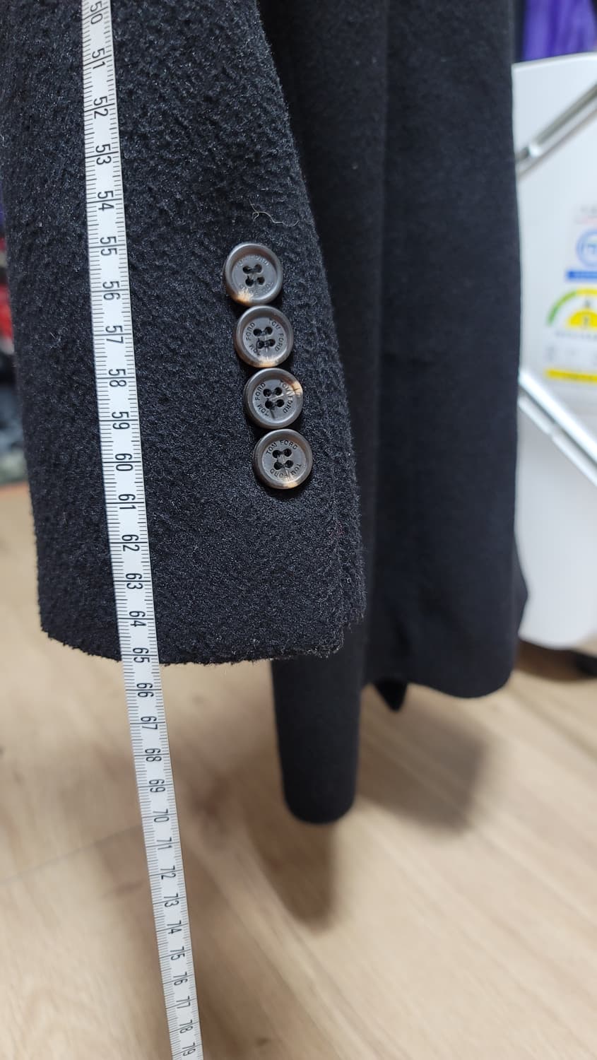 TOM FORD 톰 포드 더블 버튼 슬림핏 하프코트 자켓 블랙 EU46 상품이미지5