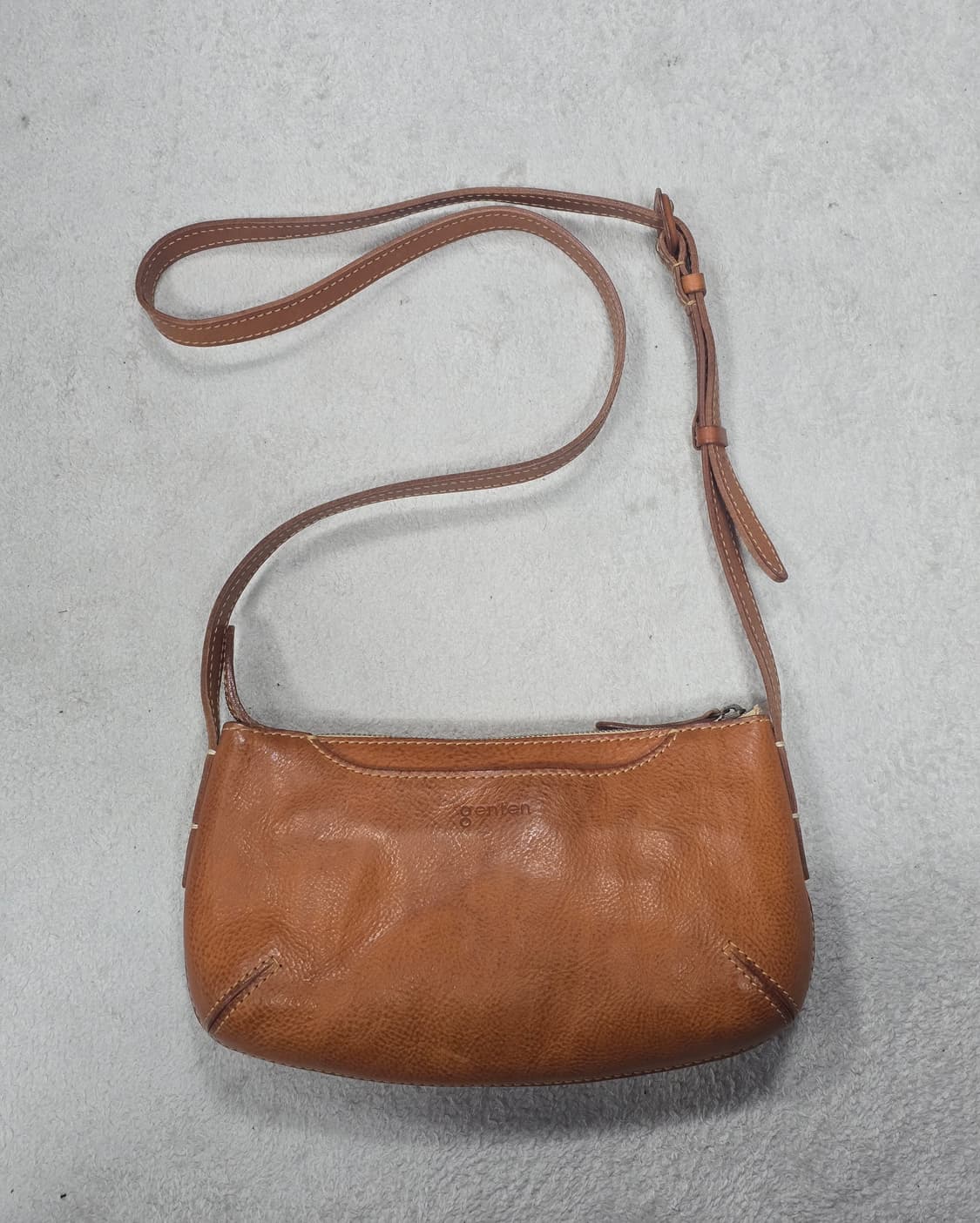 젠텐 브라운 레더 숄더백 상품이미지1