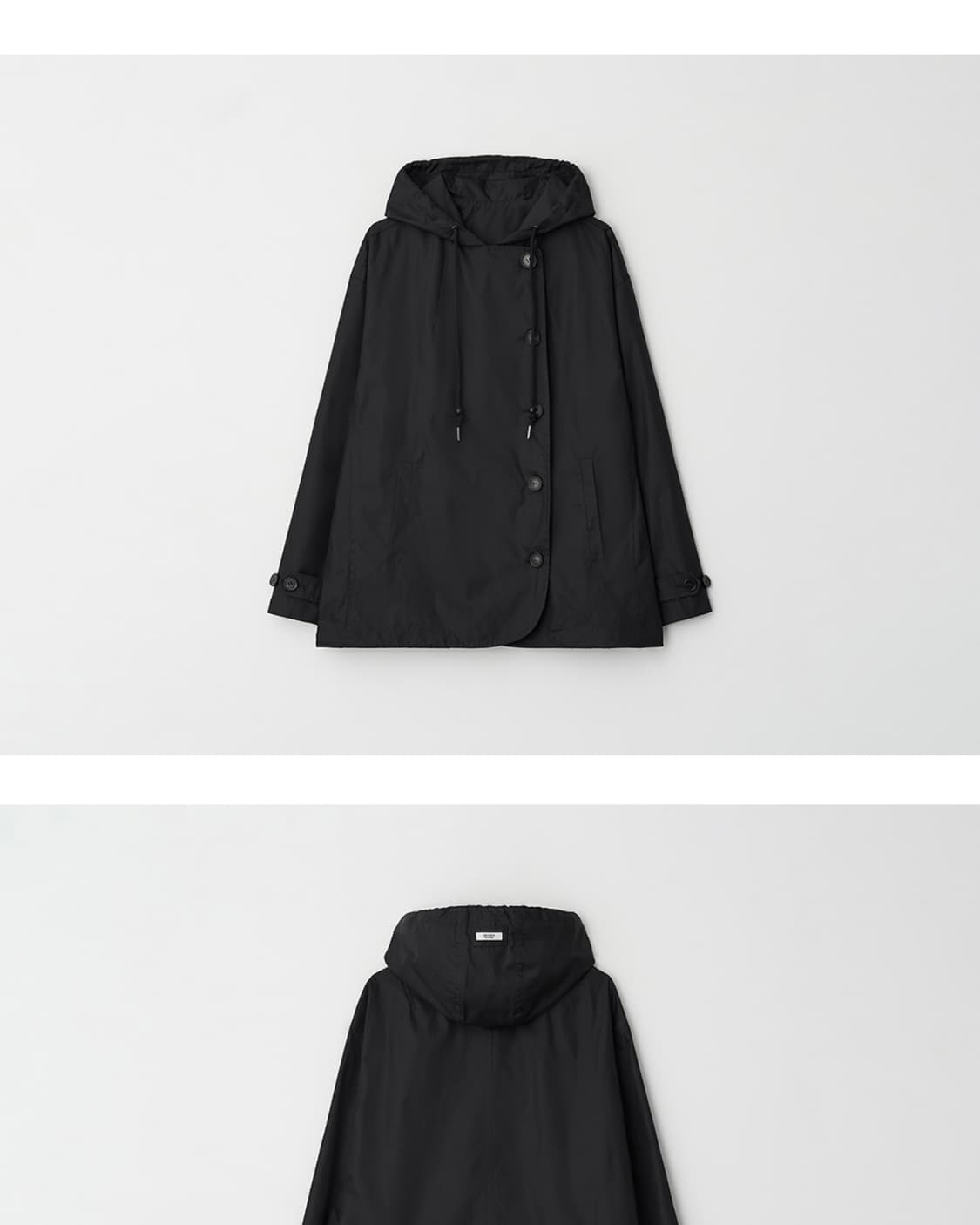 론론 후디드 어시메트릭 트렌치재킷 상품이미지5