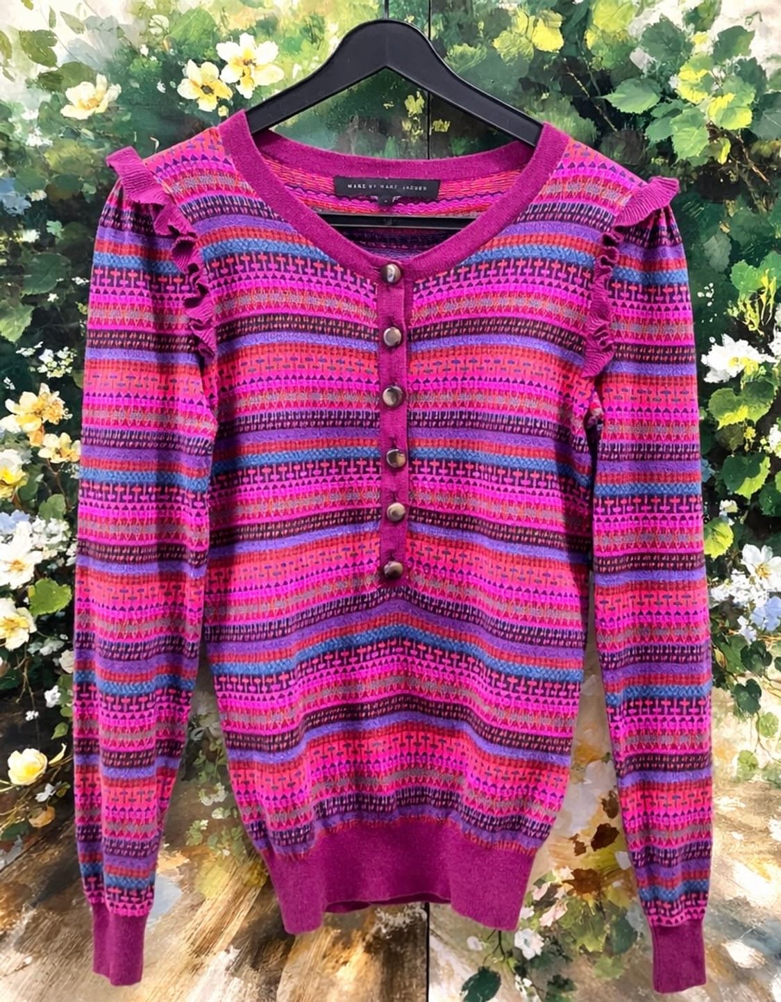 마크바이마크제이콥스 멀티 스트라이프 니트 가디건 상품이미지1