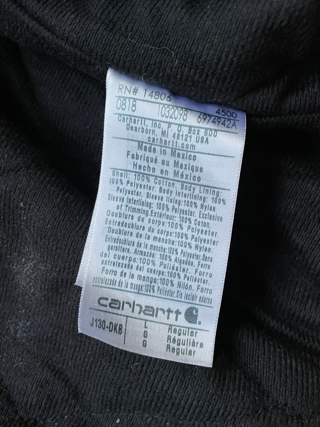 칼하트 j130 DKB 다크 브라운 액티브 자켓 샌드스톤 상품이미지8