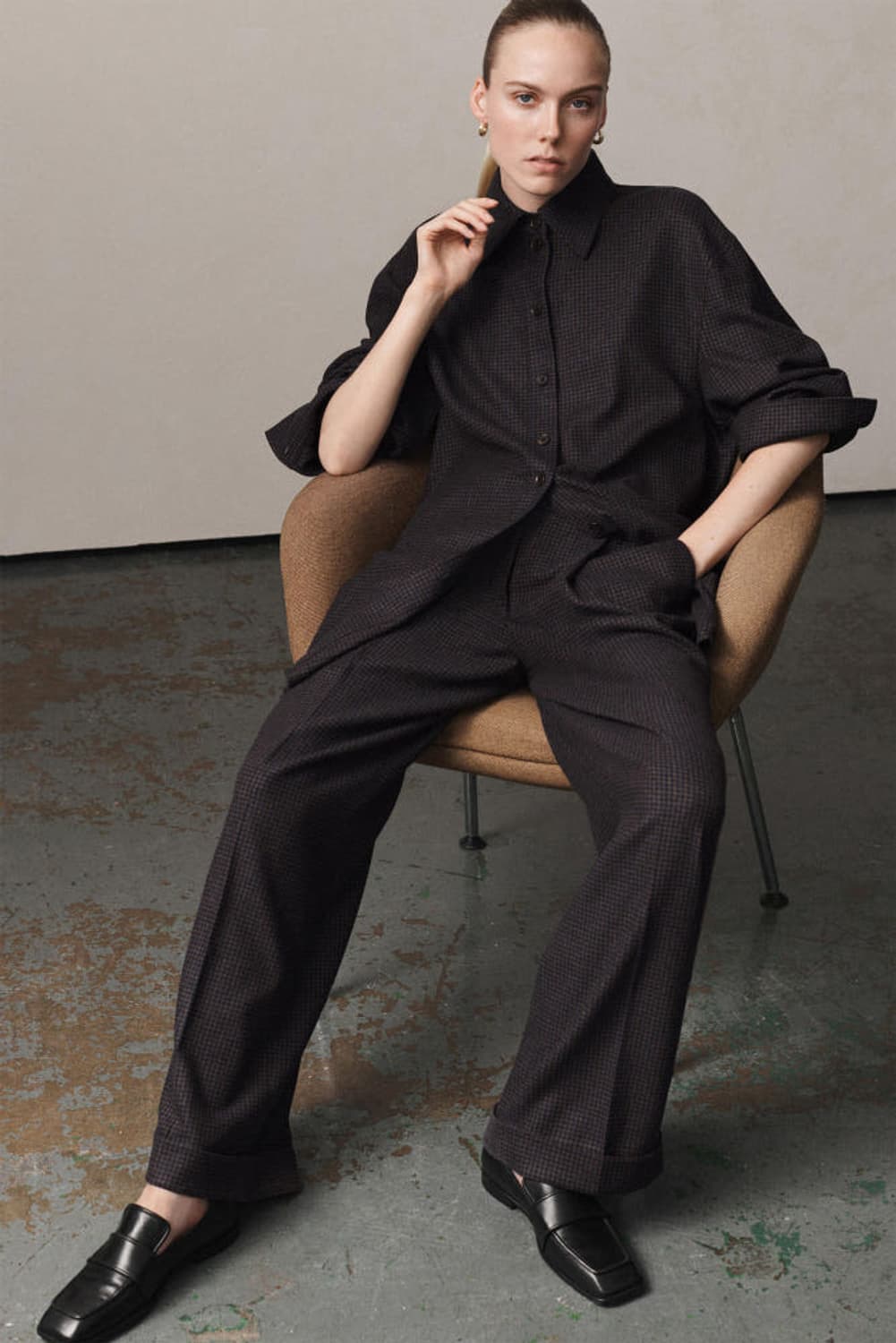 코스 체크 울 셔츠 상품이미지2