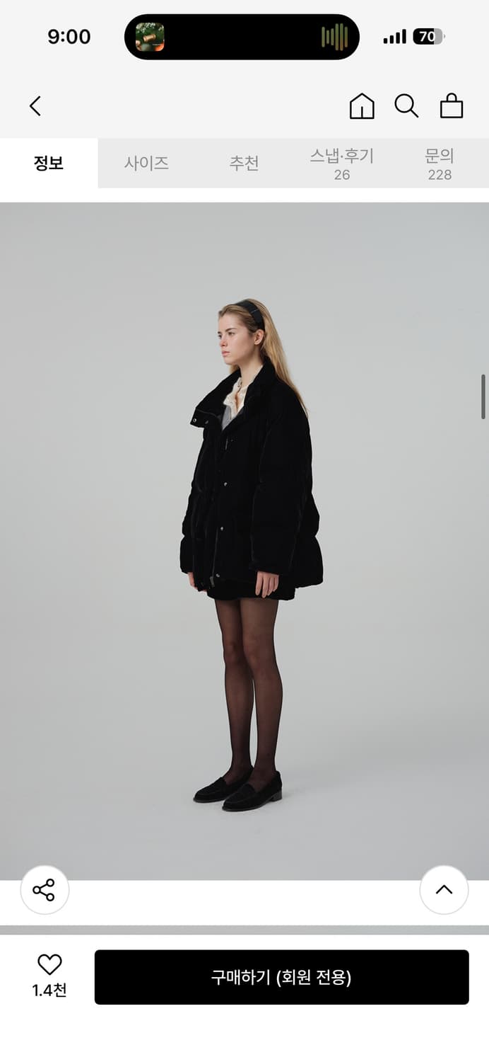 더바넷 구스다운 벨벳 패딩 상품이미지1