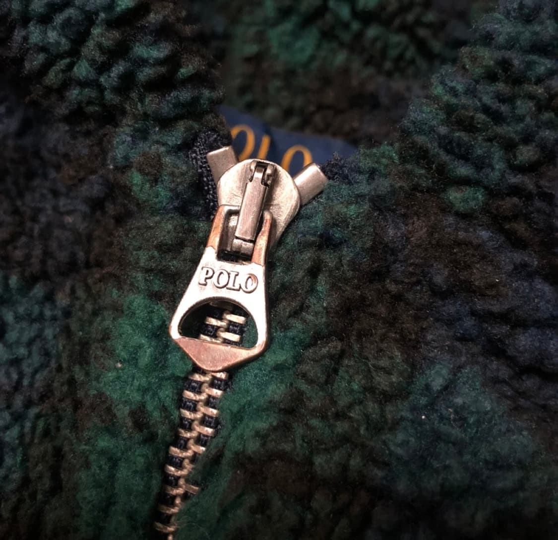 폴로랄프로렌 타탄체크 쉐르파 후드집업 상품이미지2