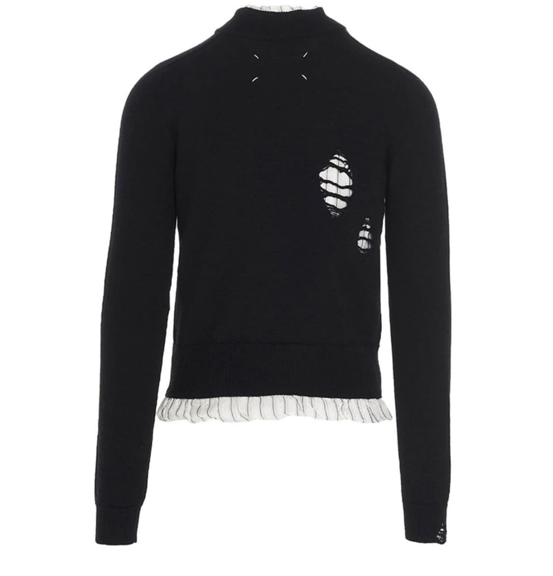 메종 마르지엘라 셔츠 레이어드 디스트레스드 니트 상품이미지1