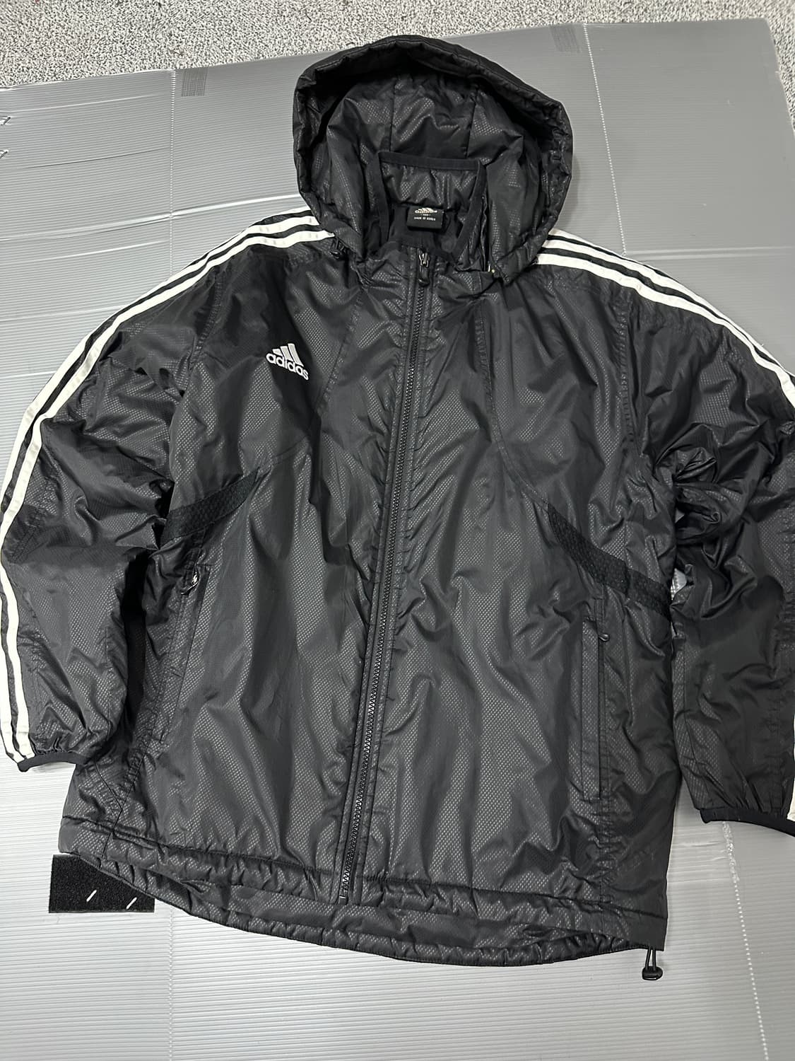 아디다스 로고 후드 점퍼 자켓 블랙 100 상품이미지1