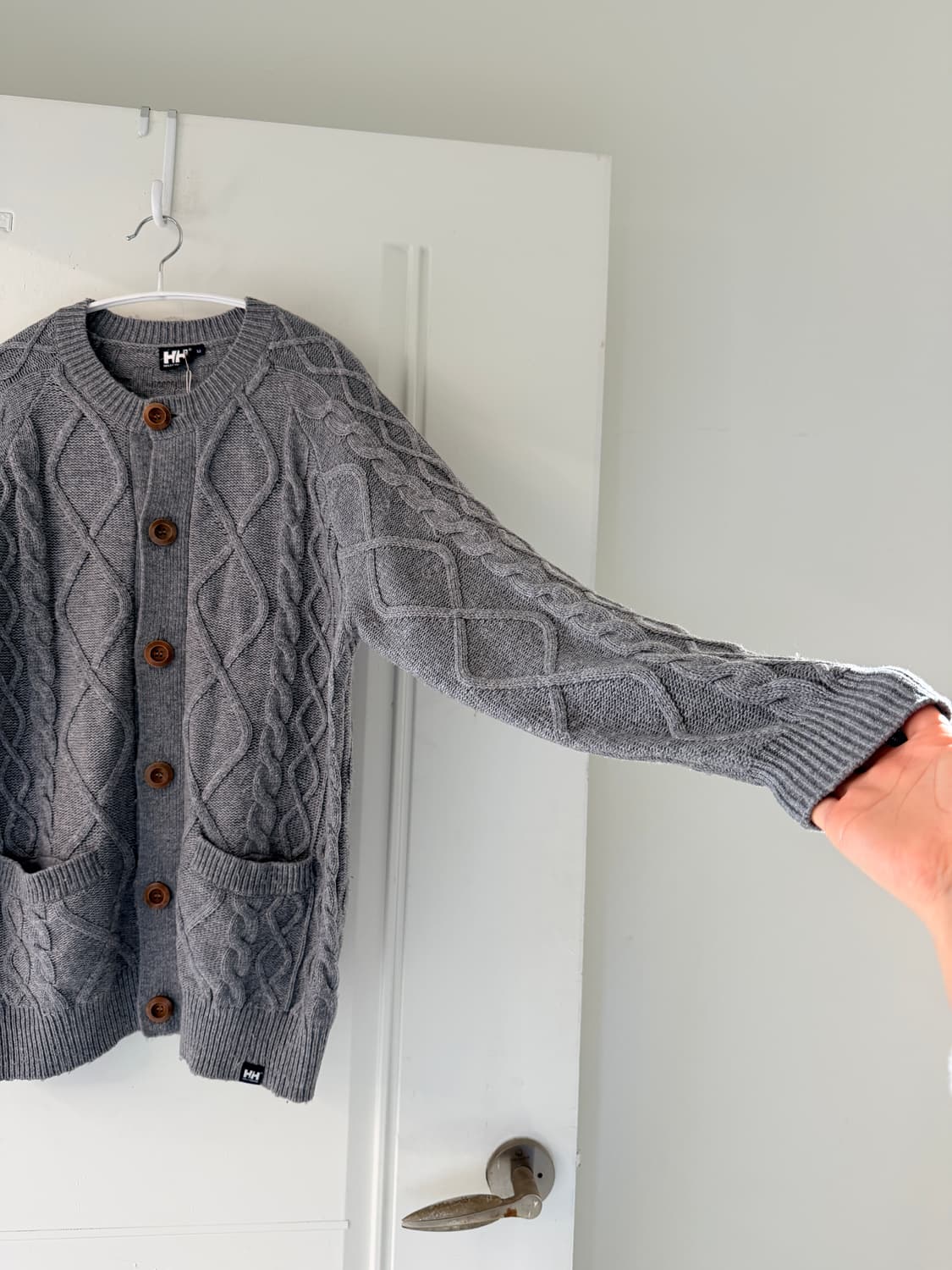 일본빈티지 Helly Hansen 그레이 니트 가디건 상품이미지7