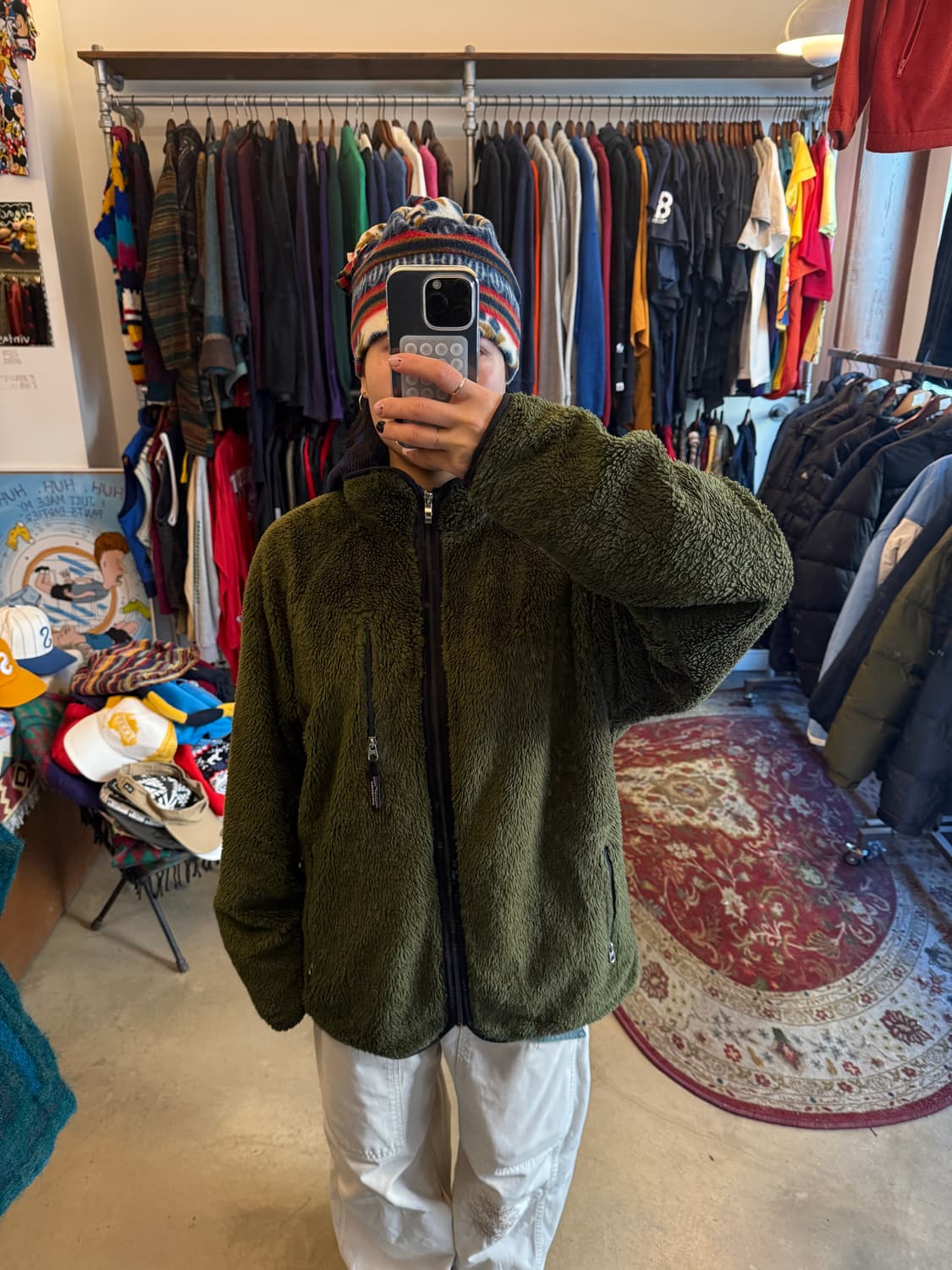 90s 파타고니아 레트로 딥파일 카키 플리스 상품이미지5