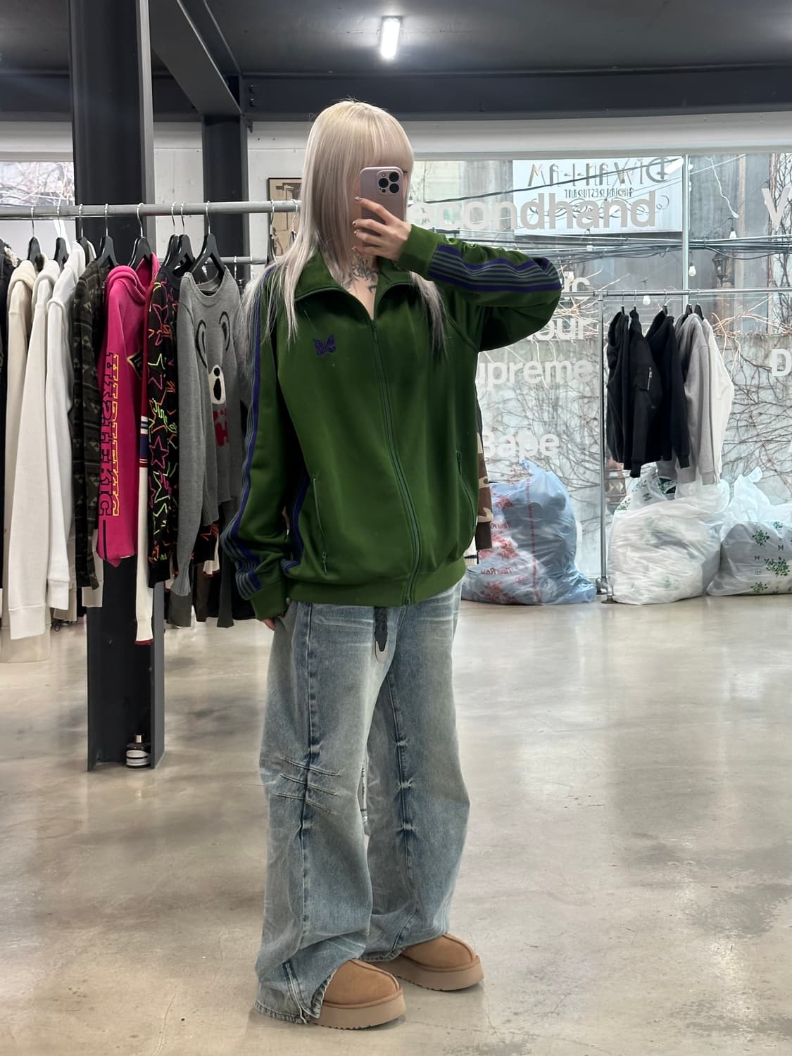 니들스 트랙 자켓 폴리 스무스 아이비 그린 상품이미지2