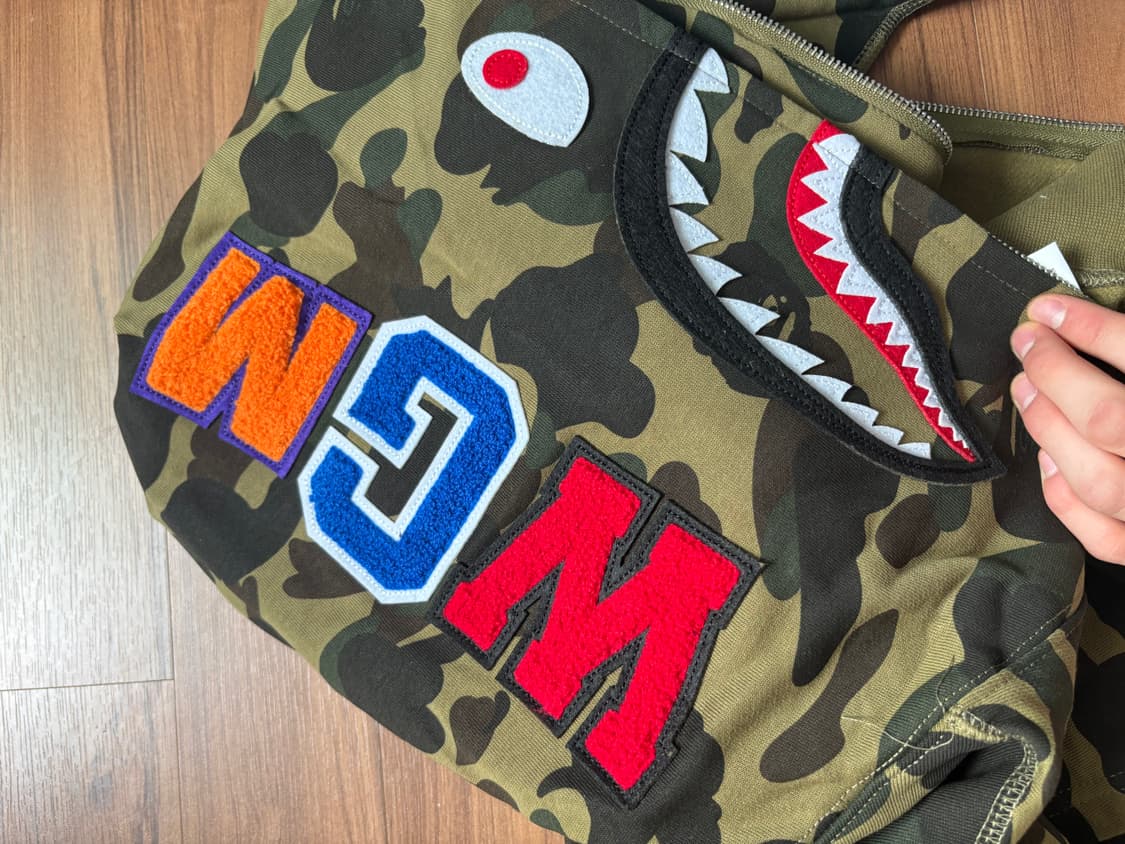 베이프 샤크후드 녹계 새상품 m,L 상품이미지2