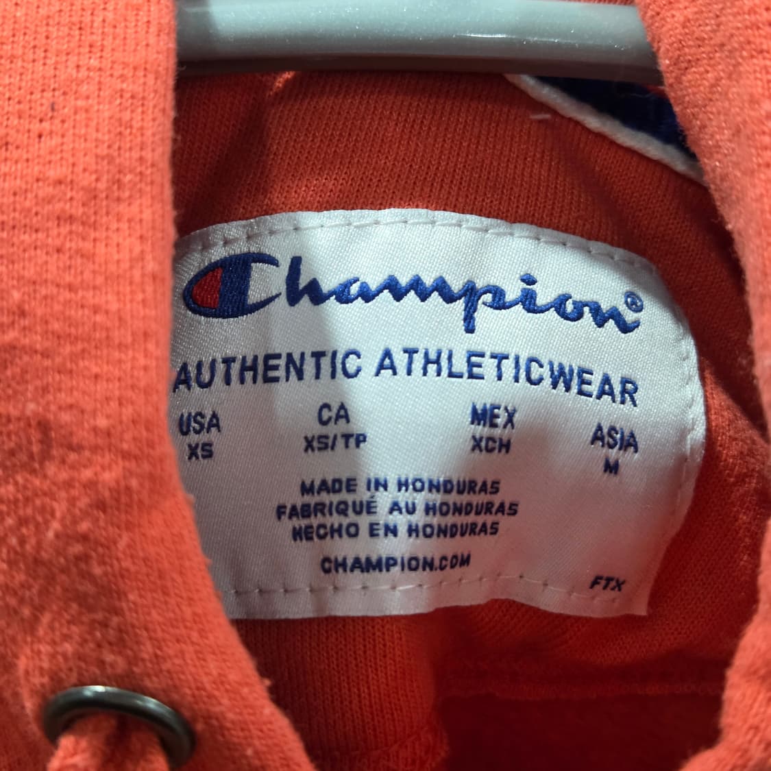챔피온 우먼 기모 후드티 코랄색 M  상품이미지3