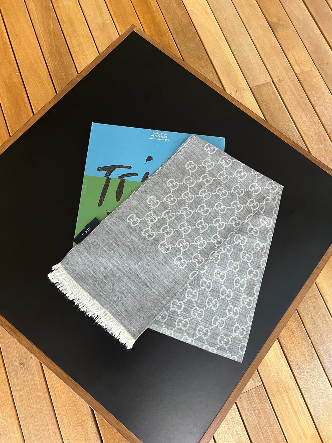 구찌 GG 자카드 울 실크 리버서블 스카프 상품이미지2