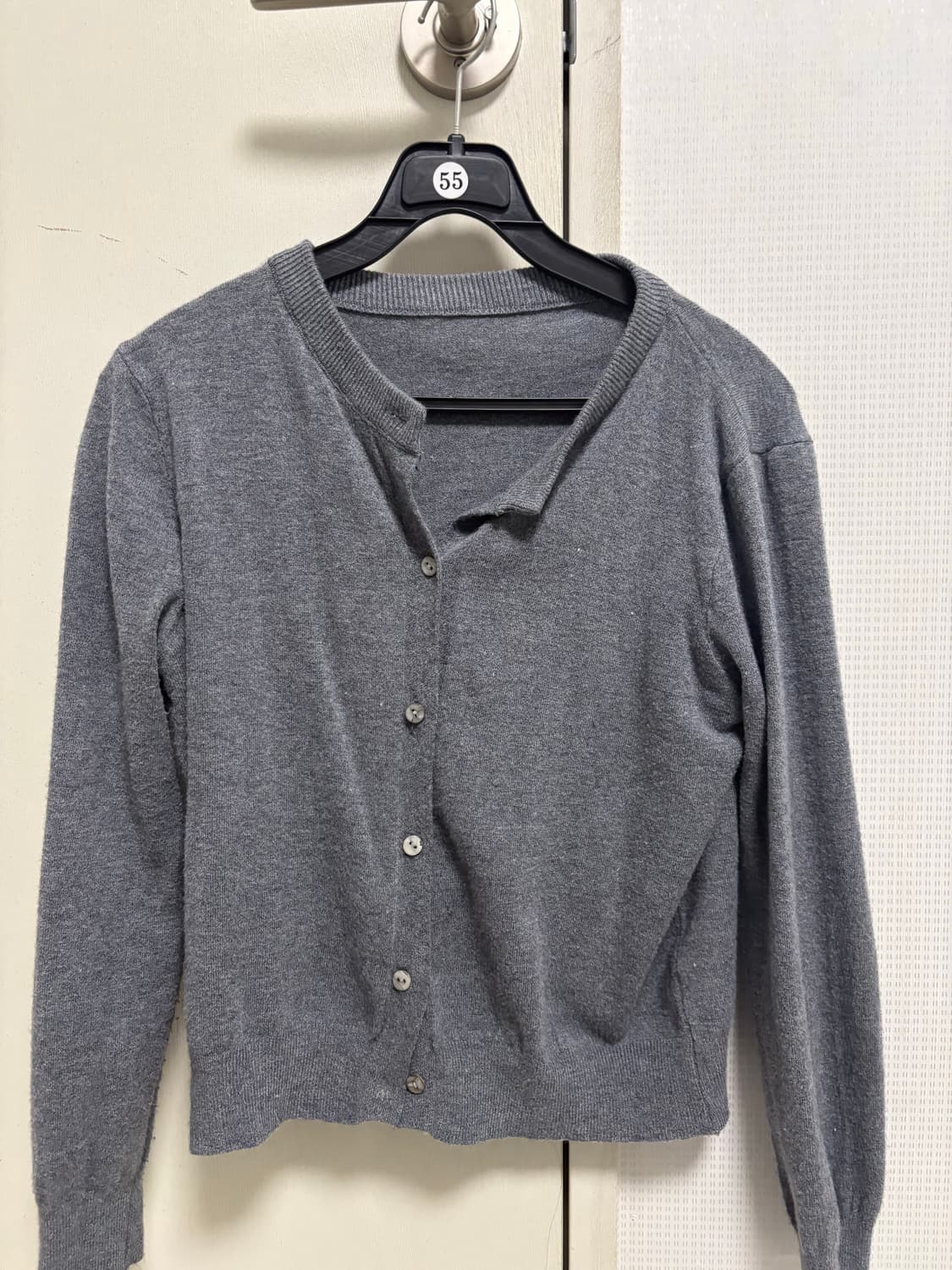 회색 헨리넥 가디건 상품이미지3