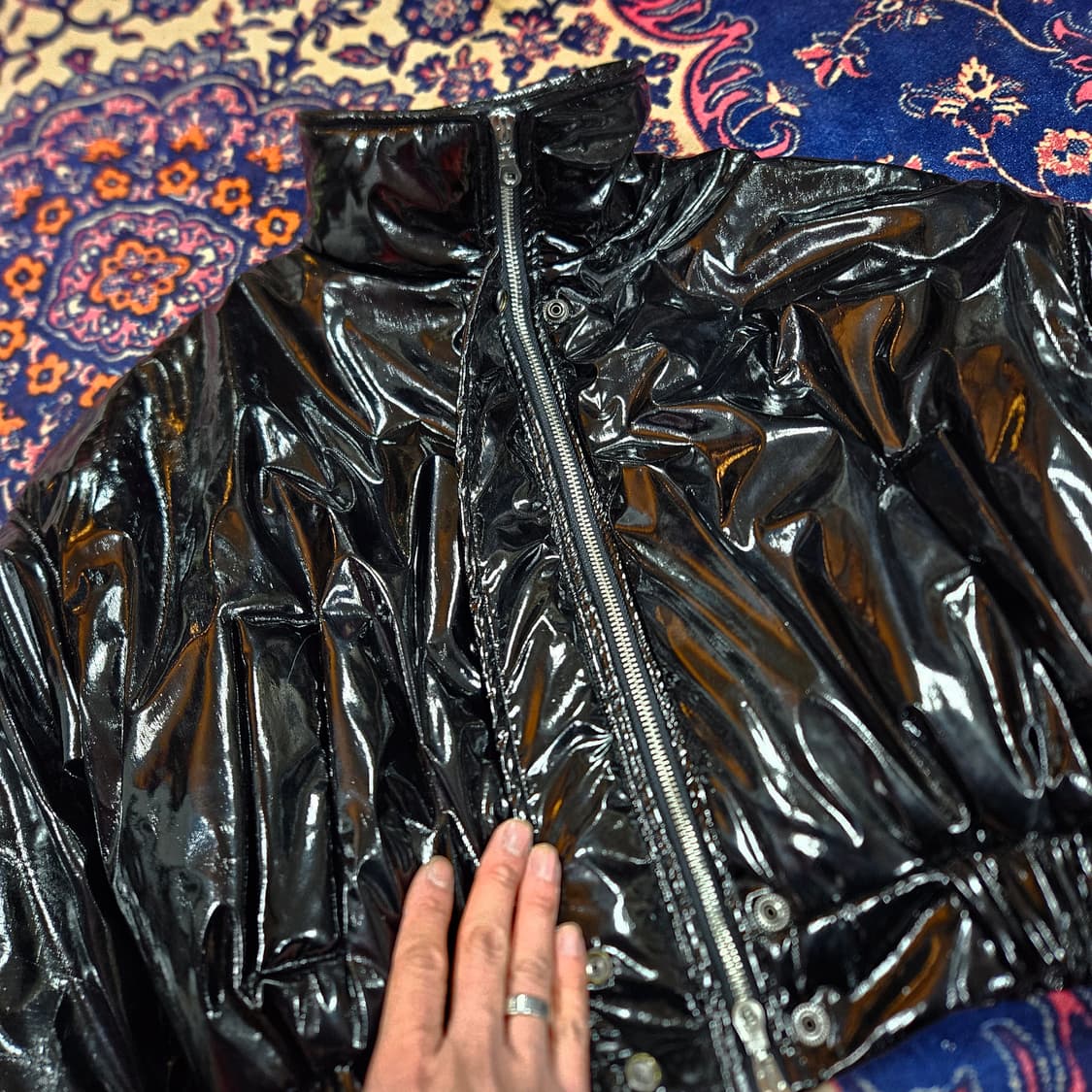 OUR WAVE 유광 투웨이 크롭 패딩 Free size 상품이미지3