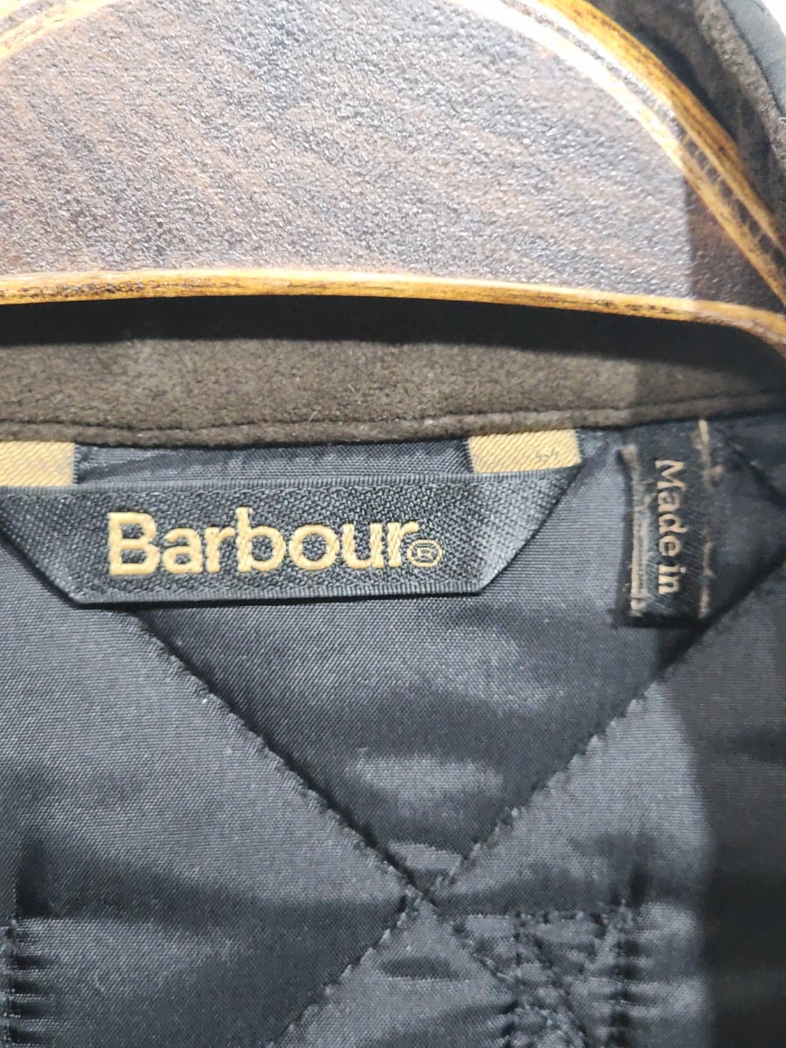 (S) 바버 퀼팅 조끼 블랙 누빔 베스트 집업 캐주얼  상품이미지3