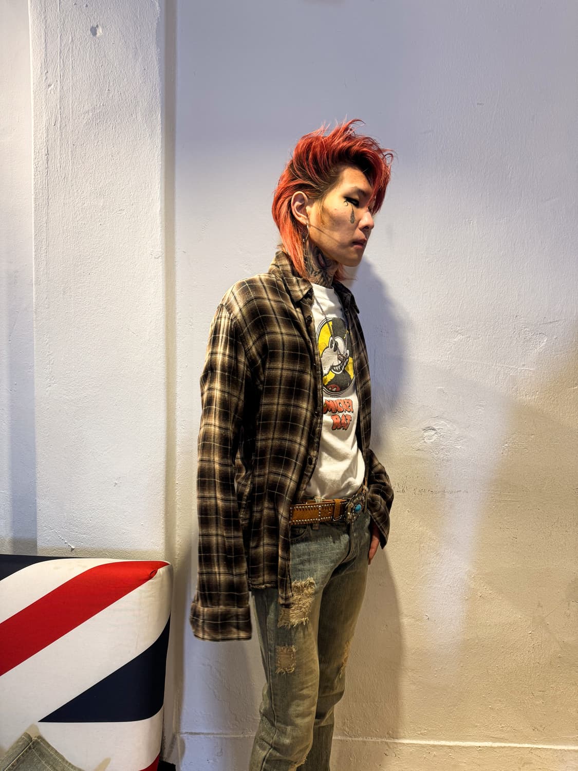 Vintage Brown Check Shirt 상품이미지3