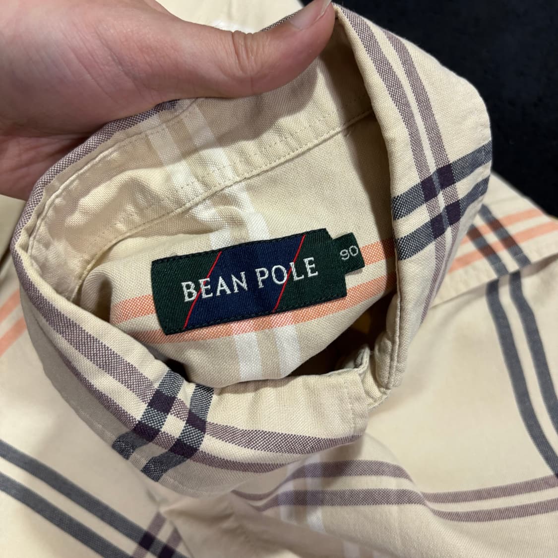 90-95 빈폴 베이지 체크 셔츠 상품이미지4