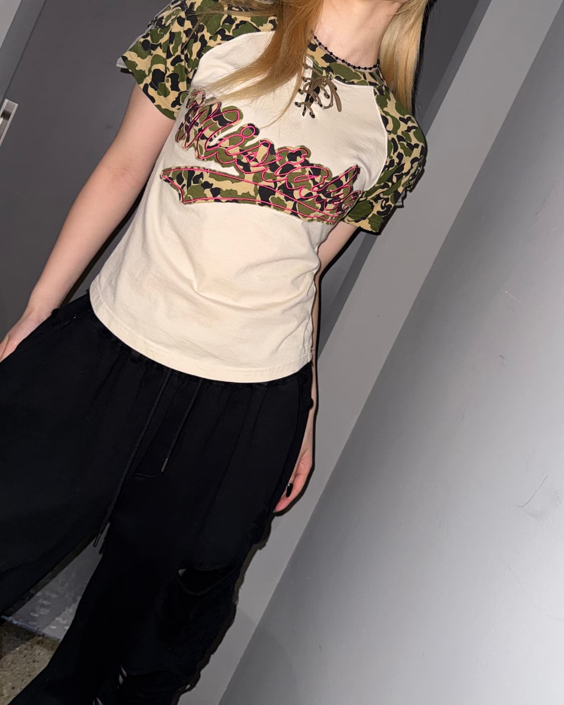 걸스 카모디테일 반팔  상품이미지7