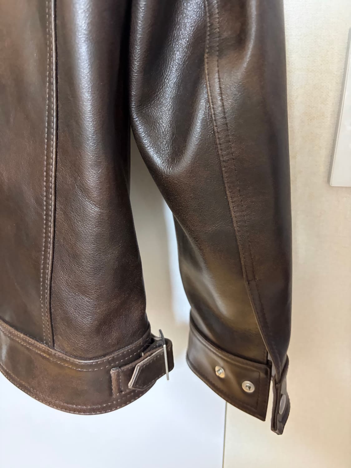 도프제이슨 투톤 카우하이드 싱글 자켓 TOBACCO 상품이미지4