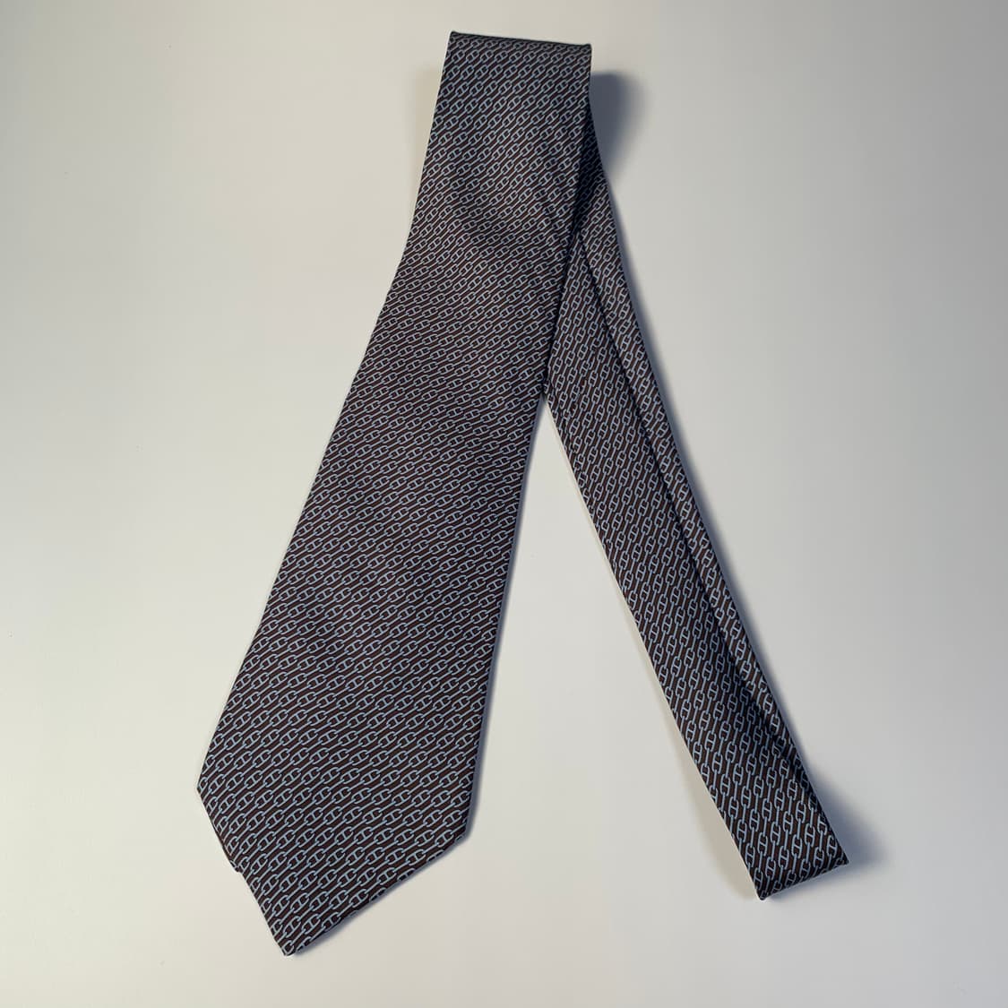 에르메스(HERMES) H로고 기하학적패턴 명품넥타이 A+등급 9.3cm 상품이미지8