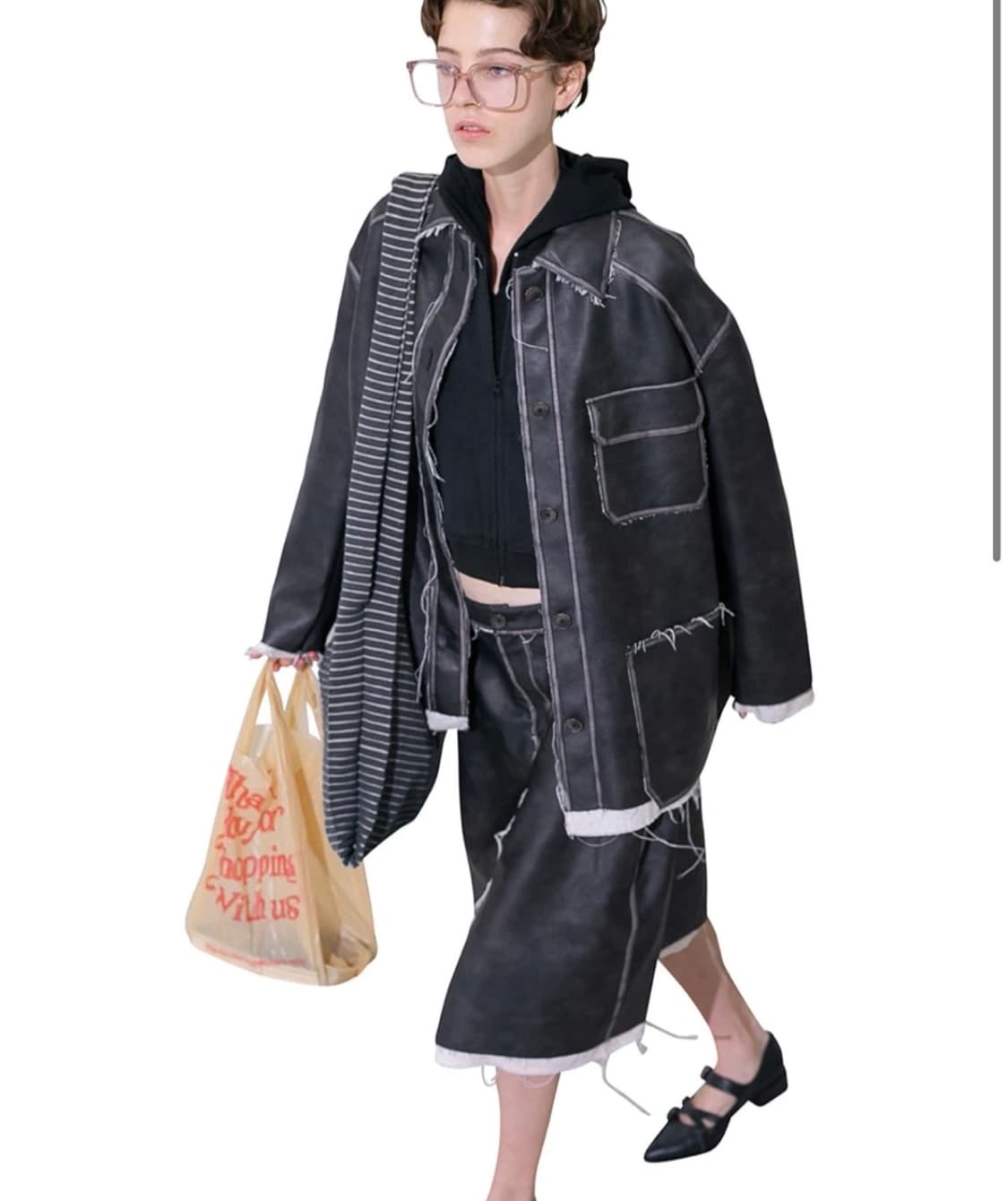 25ss PERVERZE 퍼버즈 워싱 레더 자켓 블랙 상품이미지2