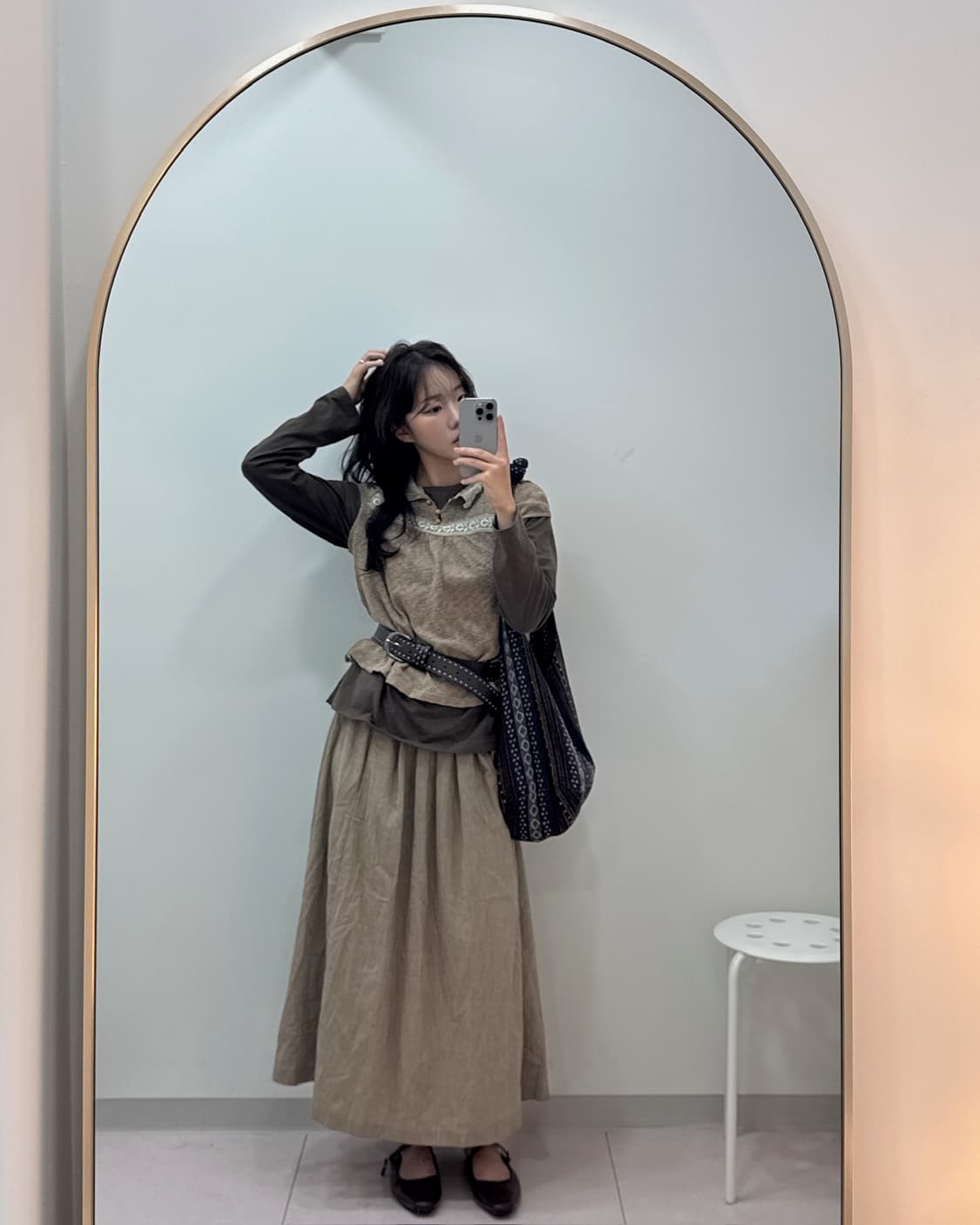 빈티지 코디, 모리룩, 모리걸, 가을 빈티지, 블라우스 레이어드 상품이미지1