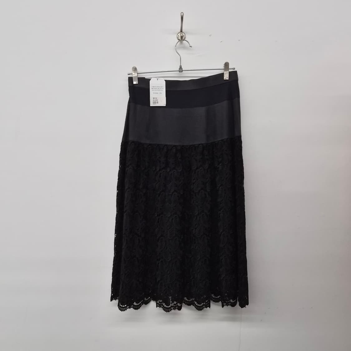 밀라숀 블랙 레이스 롱 스커트 여성 27in 상품이미지5