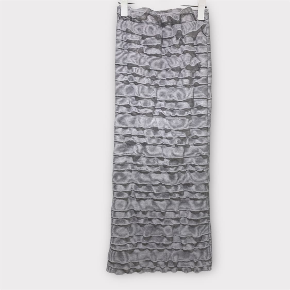 소라색 프릴 장식 롱 스커트 상품이미지2