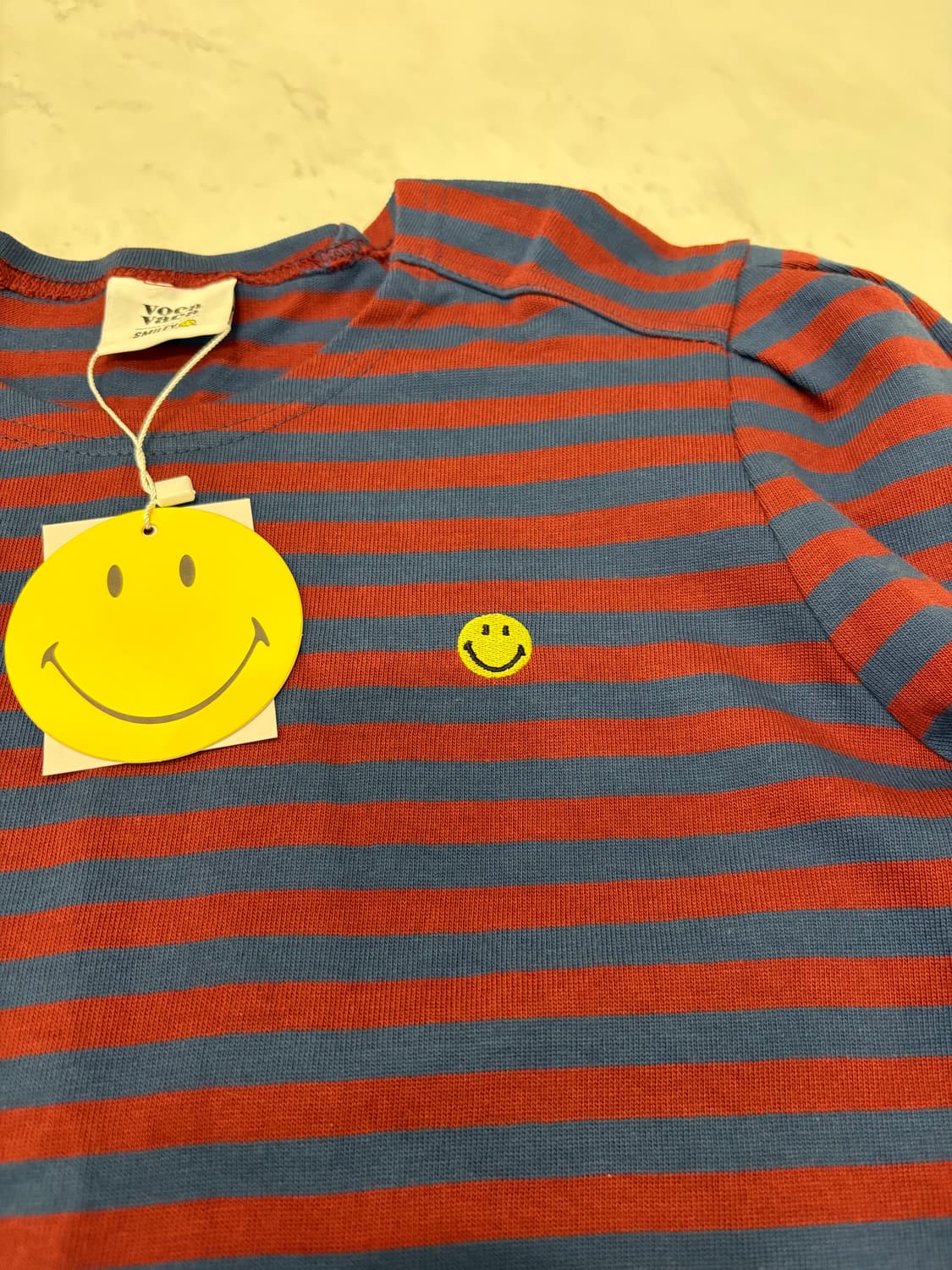 vocavacaXsmiley stripe puff t-shirt 상품이미지5