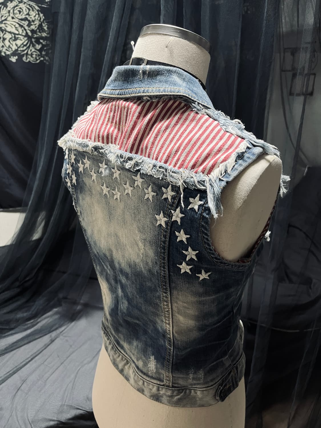 USA 데님 청 조끼  상품이미지4