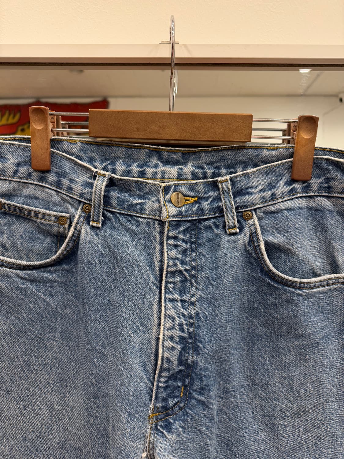 00s Carhartt 칼하트 플란넬 데님 팬츠 (made in USA) 상품이미지2