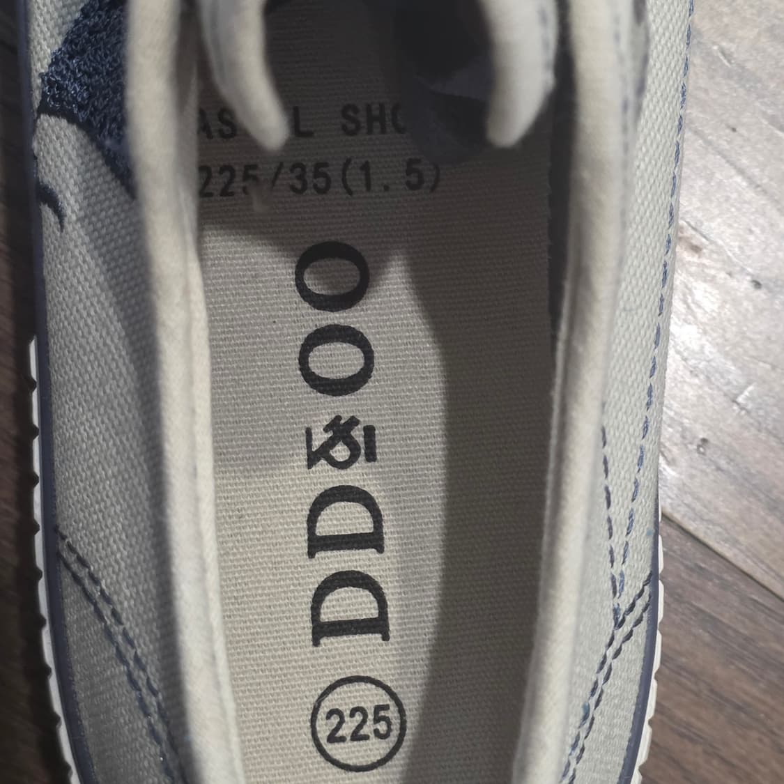 1a-4:디디앤오오 하트 자수 베이지 캔버스 스니커즈225 mm 상품이미지10