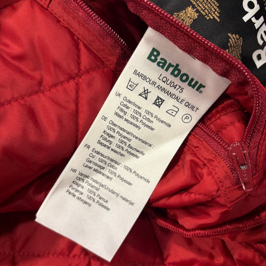 [4] 바버 아난데일 퀼팅 자켓 레드 C525 상품이미지9
