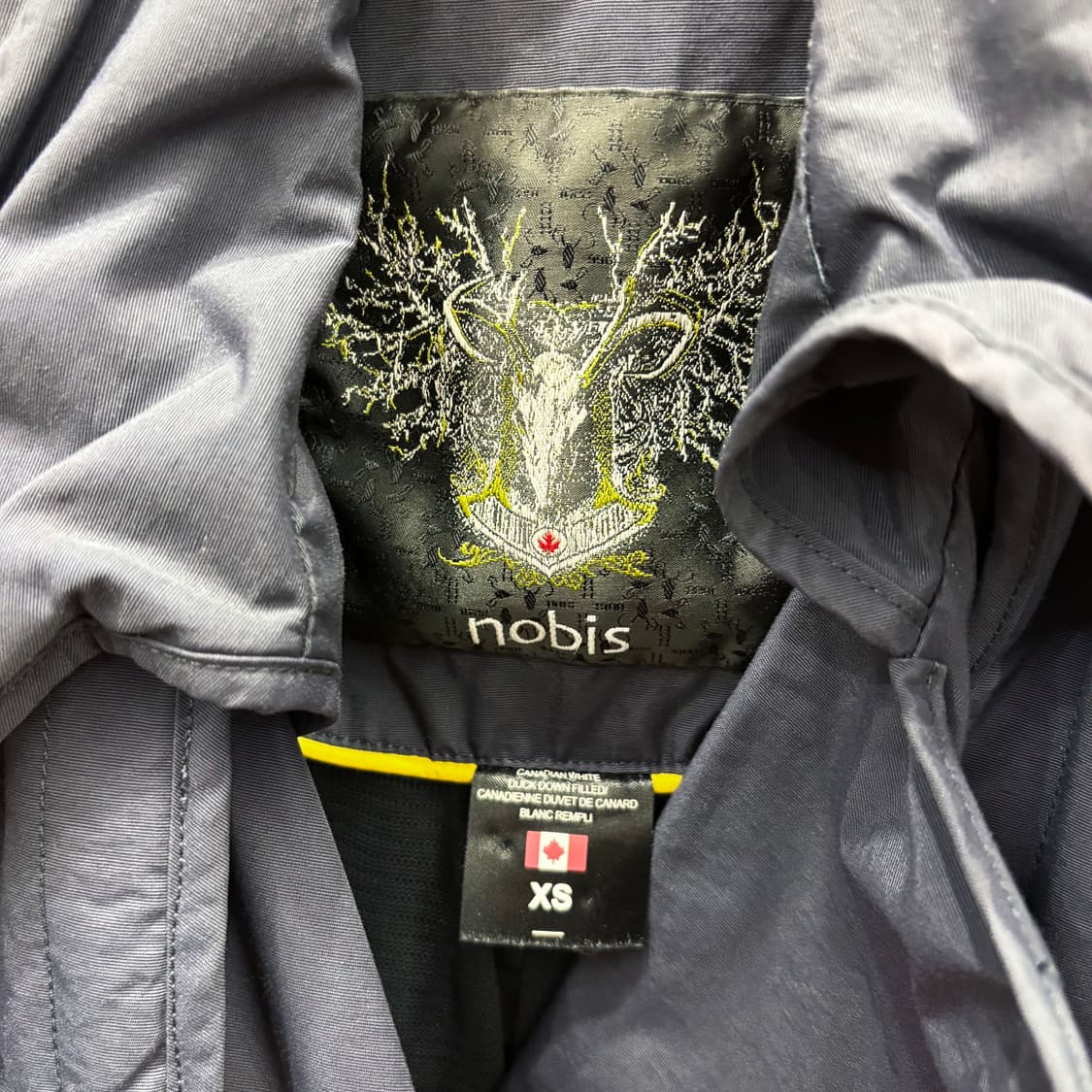 노비스 다운 롱코트 더블 브레스티드 버튼 허리 스트랩 디테일 네이비 상품이미지7