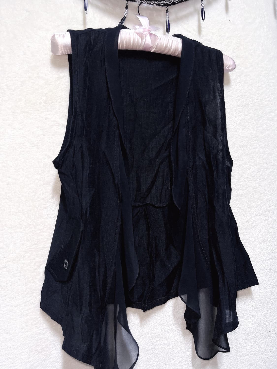 오리엔탈 다크페어리 고딕 고스펑크 그런지 프릴 언발 레이어드 베스트 조끼 상품이미지8