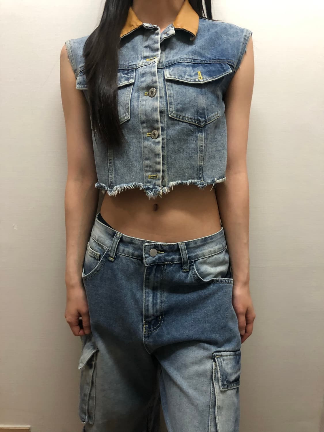 빈티지 데님 크롭 자켓 상품이미지5
