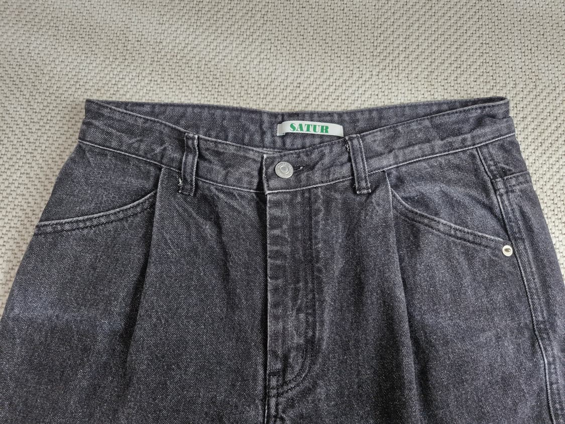 세터 원턱 블랙 데님팬츠 M 상품이미지1