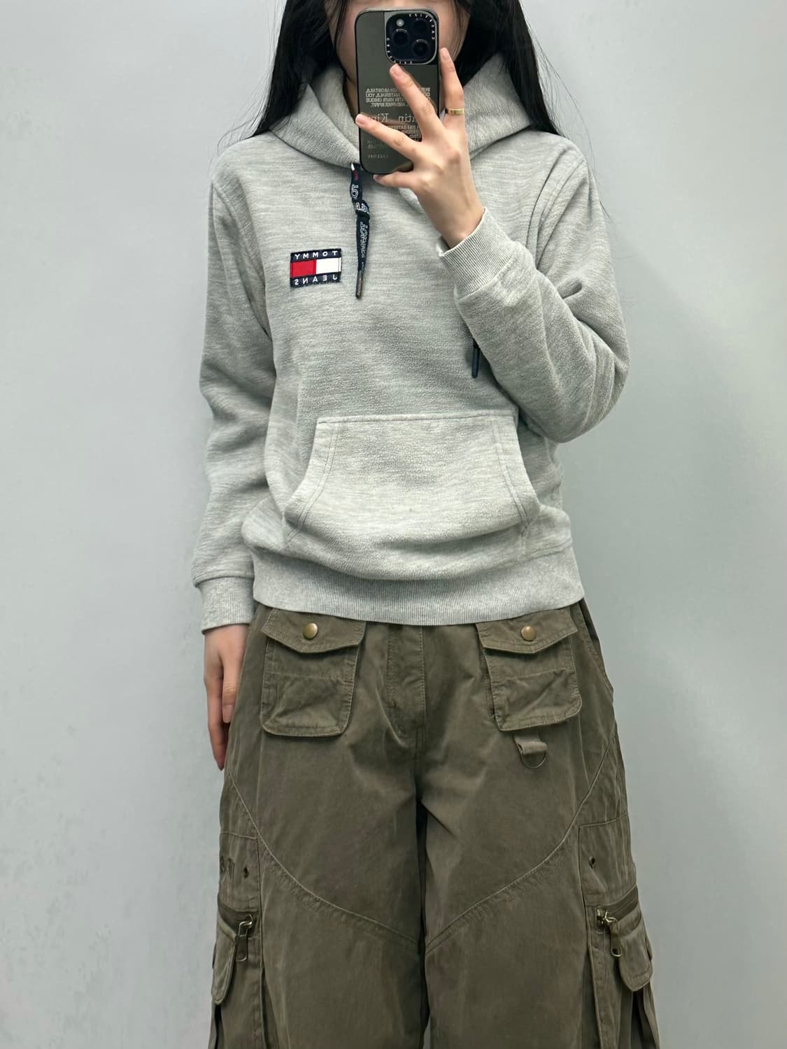 타미힐피거 그레이 플리스 후드티 상품이미지1